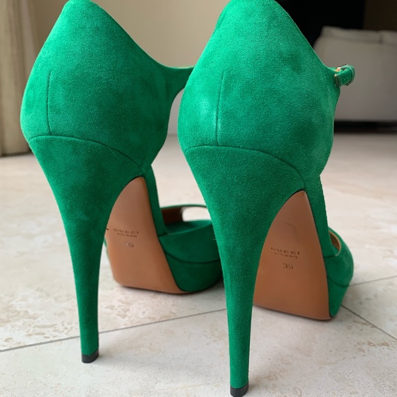 Gucci Green Platform Heels - Picture 4 of 6